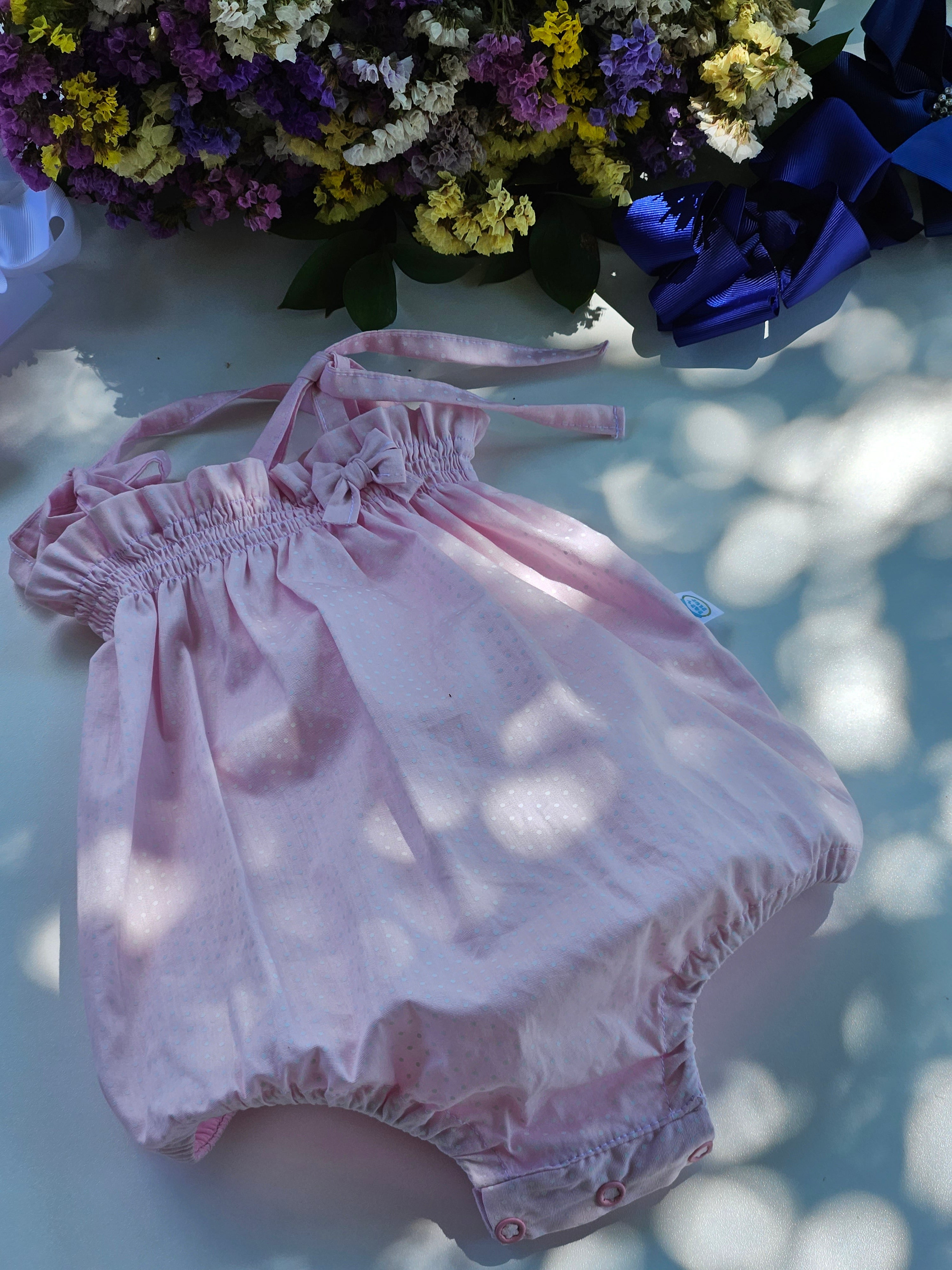 Body Pimpão Poa Rosa Elastex