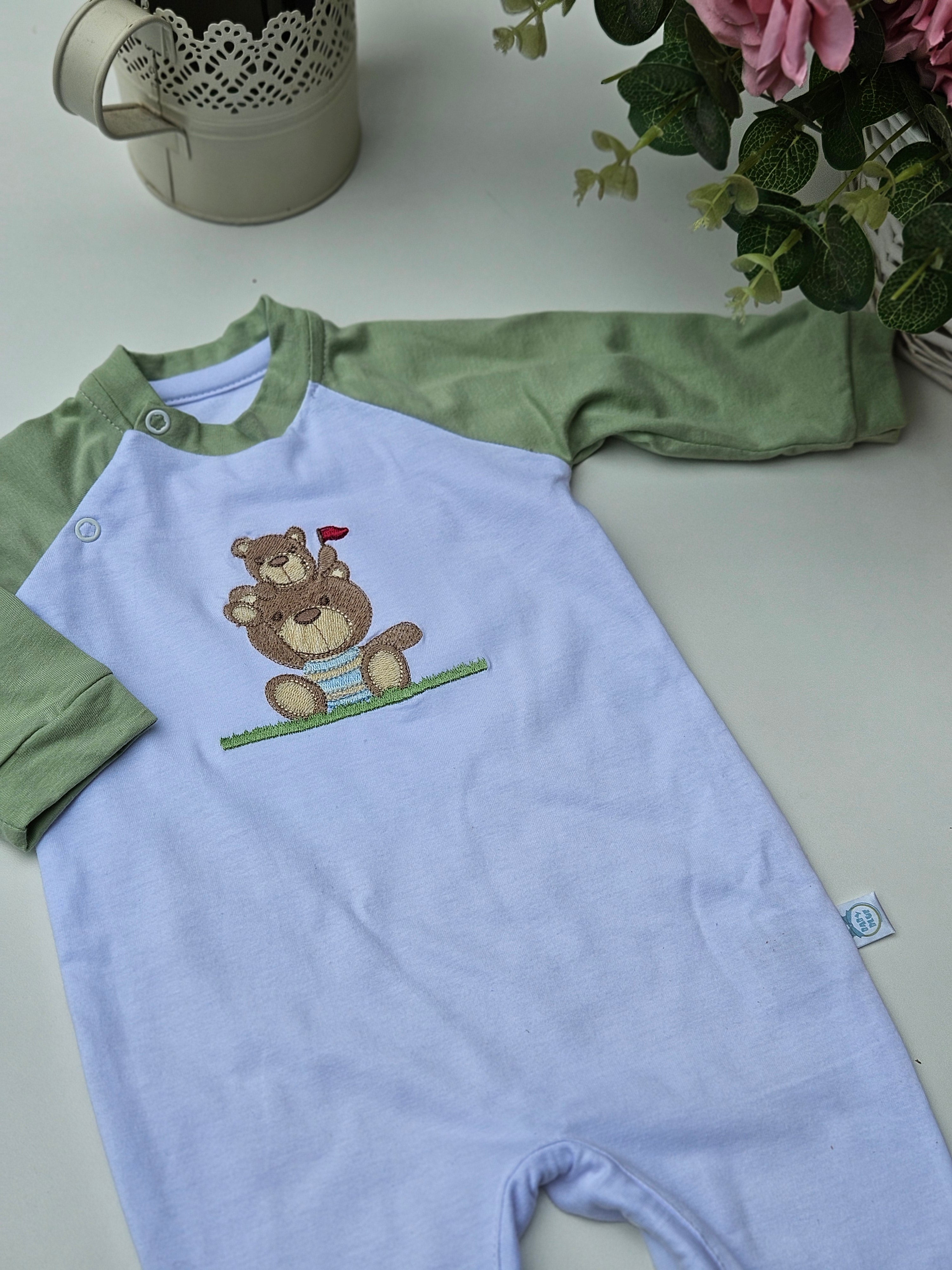 Macacão Urso Mangas verde