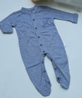 Macacão Abertura Frontal Azul Urso
