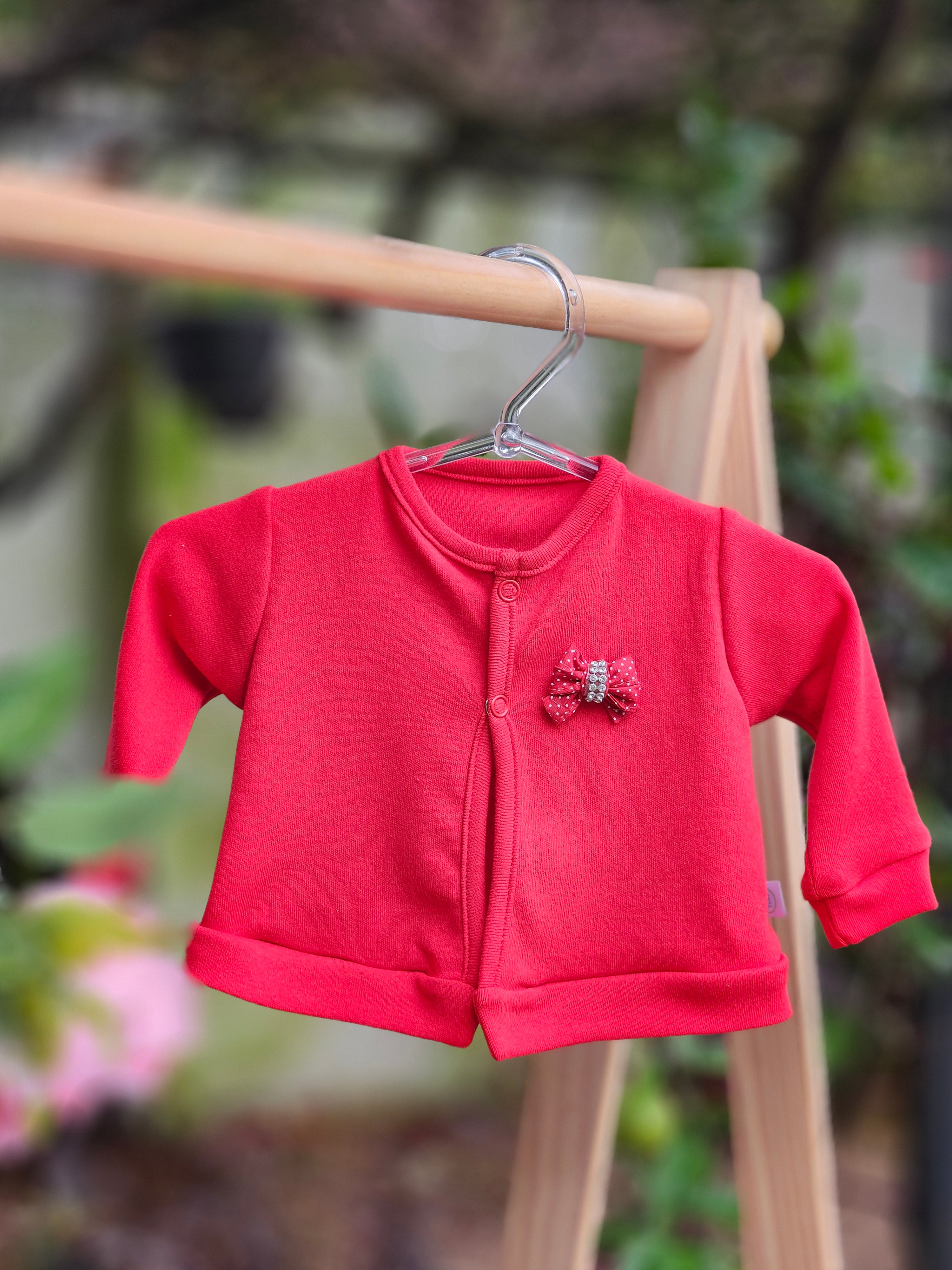 Casaco de Suedine Vermelho Menina