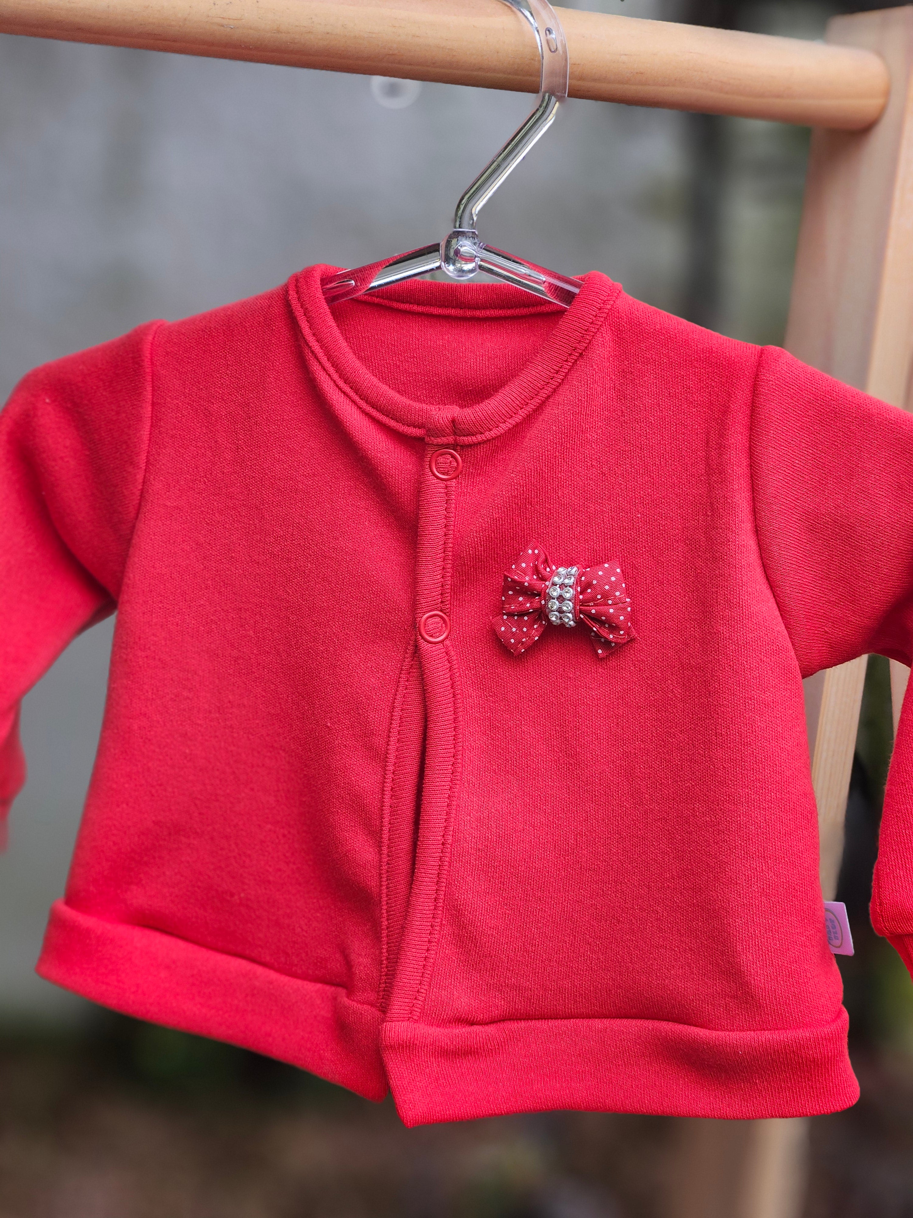 Casaco de Suedine Vermelho Menina