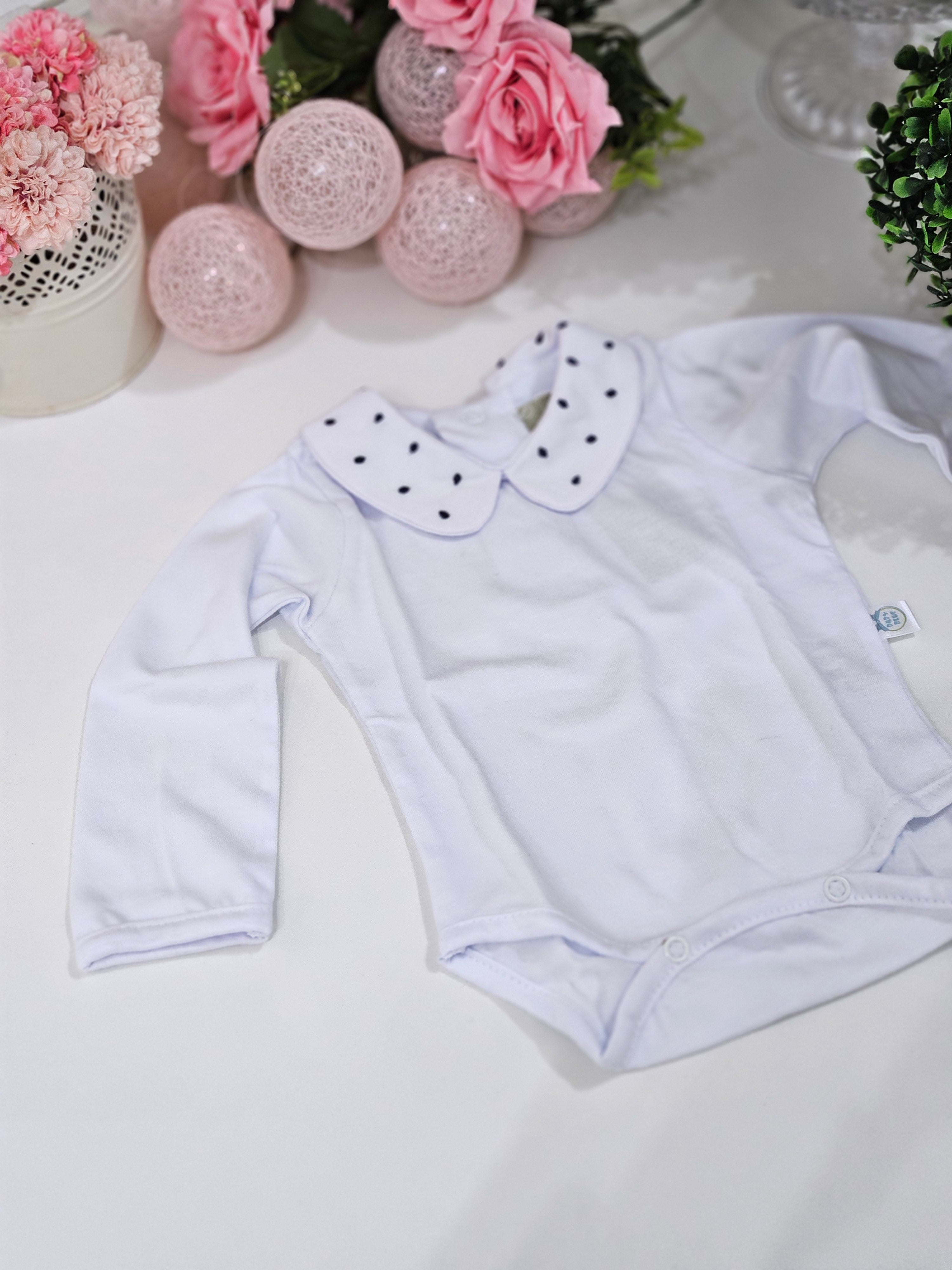 Body Bordado Manga longas Recém Nascido