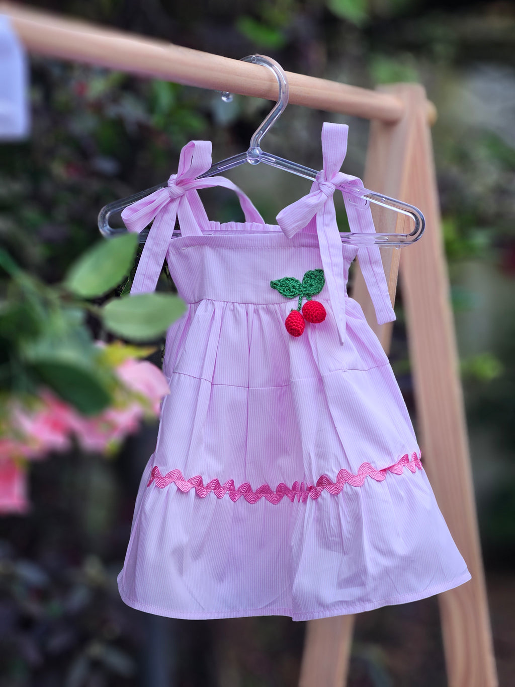 Vestido Rosa listrado Cereja